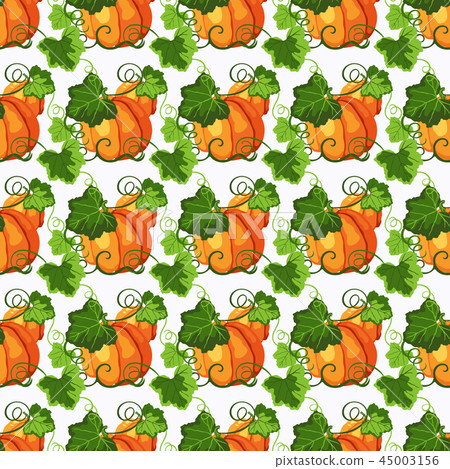 Seamless pattern with pumpkin on white background - Stock Illustration ...