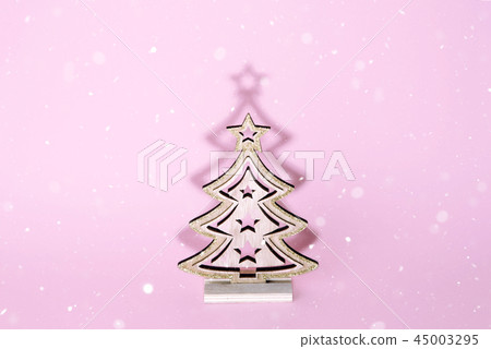 Christmas tree over light blue background. 45003295