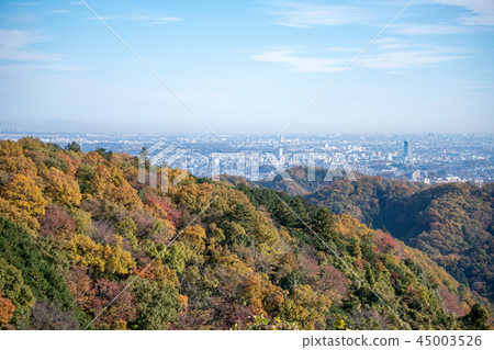 Mt. Takao mountain trail in autumn Mt. Inari course A view from the Azumaya to the downtown area 45003526
