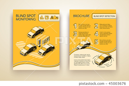 Blind zone monitor assist brochure vector template Blind zone monitor assist brochure vector template 45003676