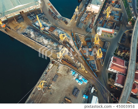 Sea port from a bird's-eye view. Odessa, Ukraine 45003958