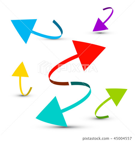 Colorful Arrows Set Islated on White Background - Stock Illustration ...