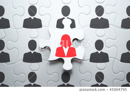 Women who lead the team to success. Unique thinking different from people. Put on the last piece of the puzzle. 45004795