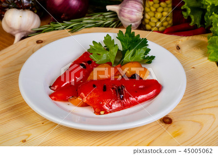 Grilled pepper with parsley Grilled pepper with parsley 45005062