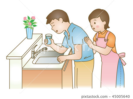 First aid illustration 17: Hematemesis and hemoptysis 45005640