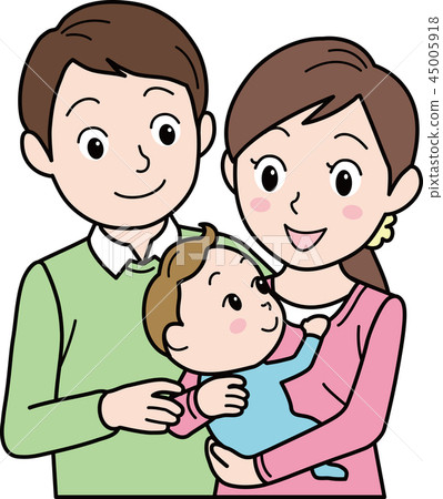 Daddy mom and baby - Stock Illustration [45005918] - PIXTA