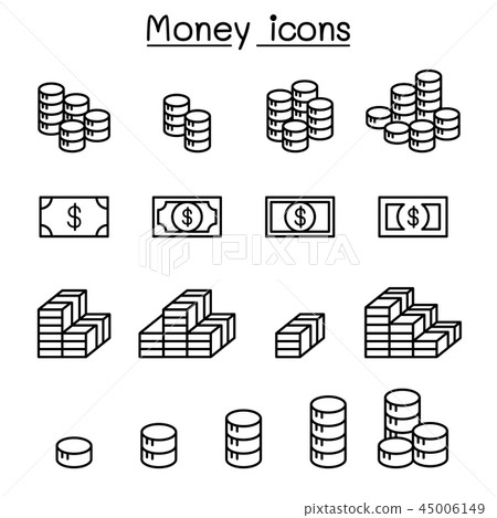 Money, Earning, Income, Benefit & Coins icon Money, Earning, Income, Benefit & Coins icon 45006149