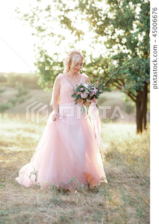 Portrait of beautiful bride in the nature. Portrait of beautiful bride in the nature. 45006676
