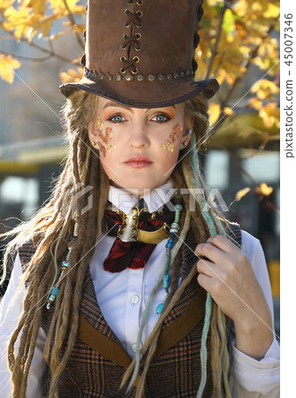 Portrait of a pretty girl in a fantasy clothes  45007346