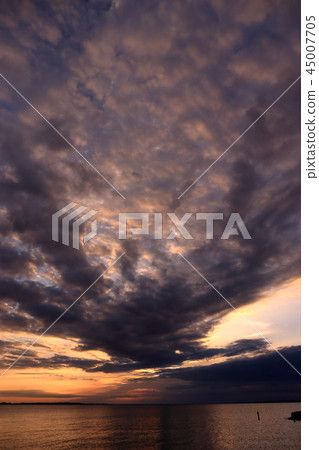 Sunset and dynamic clouds in Kasumigaura 45007705