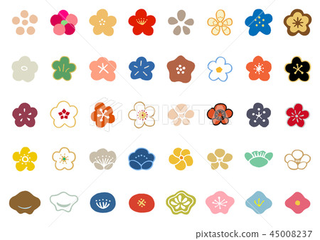 Hand-painted plum set 2 45008237