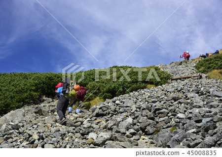 登山者爬上雷鳥山 登山者爬上雷鳥山 45008835