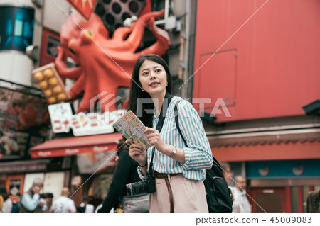 female lady photographer travel in osaka 45009083