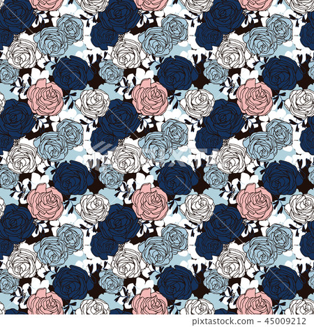seamless pattern with roses - Stock Illustration [45009212] - PIXTA