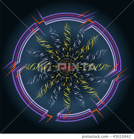 snowflake frame happy new year 2019 typography snowflake frame happy new year 2019 typography 45010842