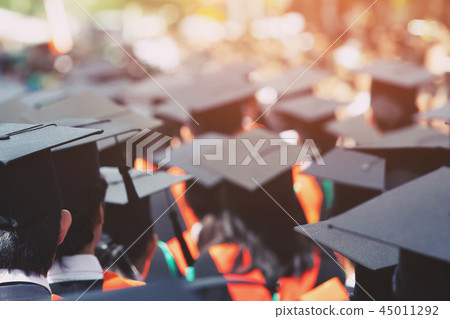 blurred image backside,the student graduation  45011292