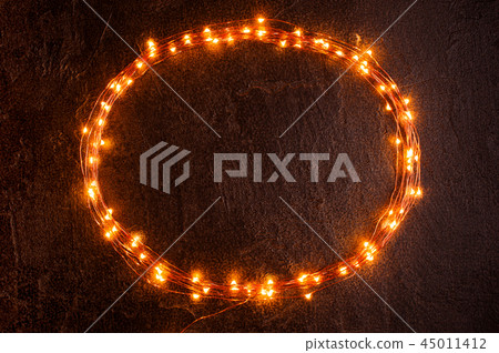 Oval frame of Christmas lights 45011412