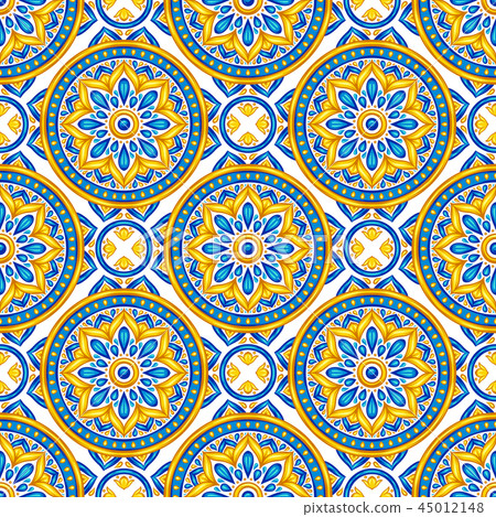 Moroccan ceramic tile seamless pattern. 45012148