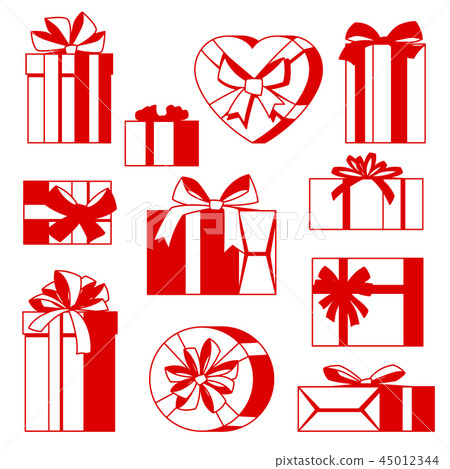 Celebration icon set of gift boxes 45012344