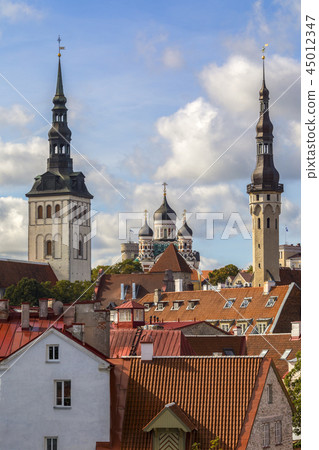 Skyline of Tallinn in Estonia 45012347