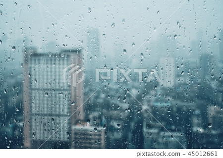Rain drops on window Rain drops on window 45012661