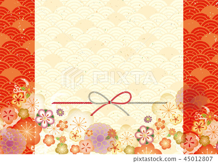 new year's card, new year, ceremonial paper strings 45012807