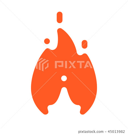 Fire flames with sparks, new orange icon 45013982