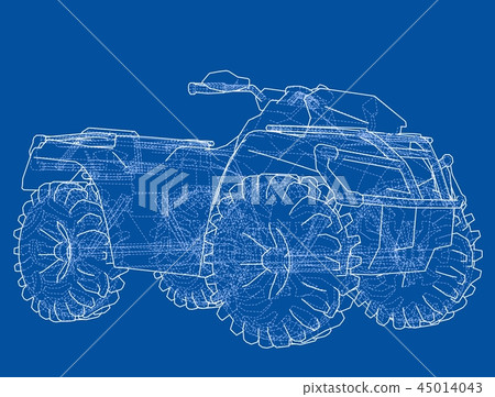 ATV quadbike concept outline. Vector 45014043