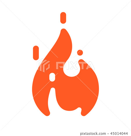 Fire flames with sparks, new orange icon 45014044