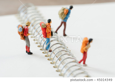 Miniature 2 people stand on The walkway the  45014349