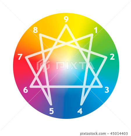 Enneagram Rainbow Colored Gradient Circle Numbers 45014403