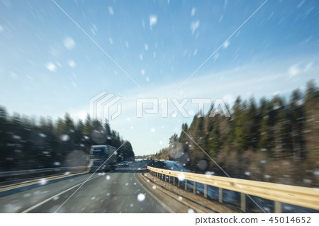 Country road in winter. Country road in winter. 45014652