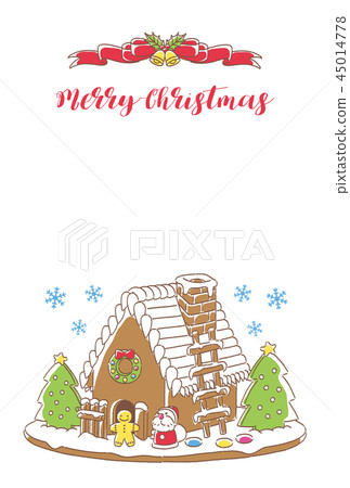 聖誕卡甜點房子聖誕老人 聖誕卡甜點房子聖誕老人 45014778