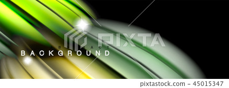 Background abstract design, flowing mixing liquid color waves on black 45015347