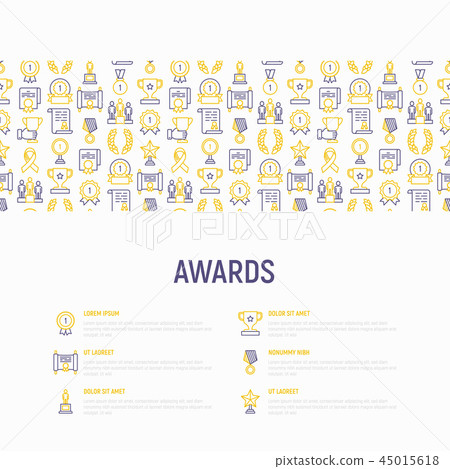 Awards concept with thin line icons - Stock Illustration [45015618] - PIXTA