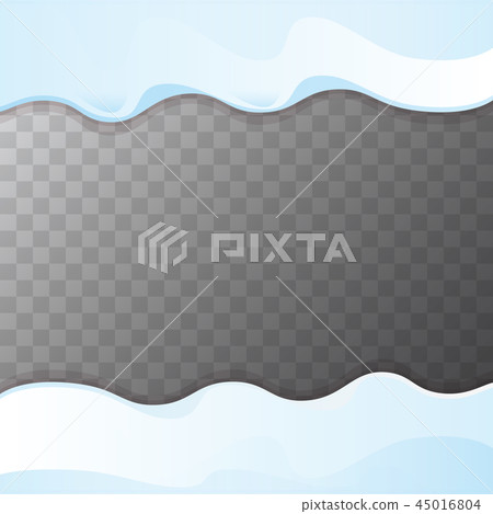 vector winter snow caps set isolated on transparent background. winter snow border or frame for 45016804