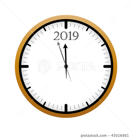 clock shortly before 2019 new year clock shortly before 2019 new year 45016981