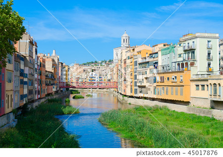 View of Eiffel Bridge over River Onyar, Girona View of Eiffel Bridge over River Onyar, Girona 45017876