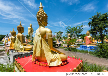 golden Budddha statue at Wat Phai Rong Wua golden Budddha statue at Wat Phai Rong Wua 45018168
