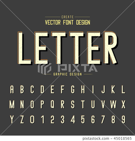 Texture font grunge alphabet vector, Style letter 45018565