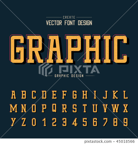 Texture font grunge alphabet vector, Style letter 45018566