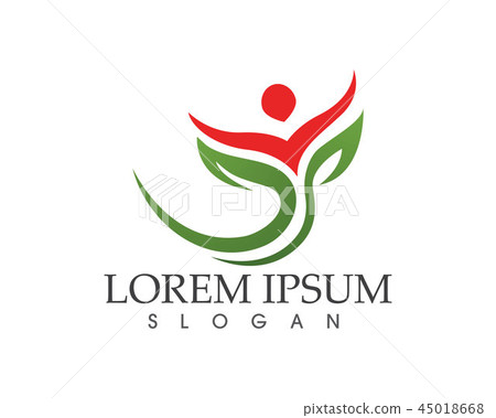 people leaf green nature health logo and symbols 45018668