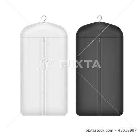 Realistic Detailed 3d White and Black Blank Storage Clothes Cover Mockup Set. Vector Realistic Detailed 3d White and Black Blank Storage Clothes Cover Mockup Set. Vector 45018997