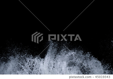 Splashing wave on the Black sea in the night. 45019343