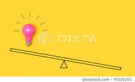 Idea light bulb on a scale 45020201