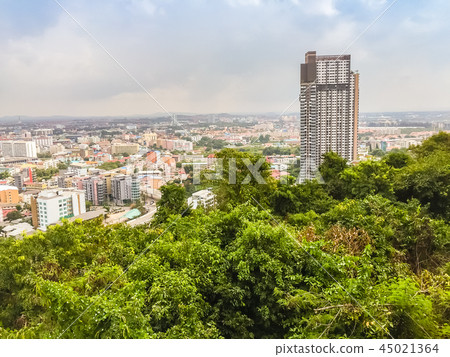 The new highrise buildings obscured the beautiful The new highrise buildings obscured the beautiful 45021364
