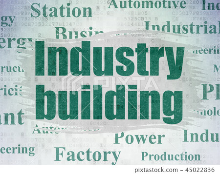 Industry concept: Industry Building on Digital Data Paper background 45022836