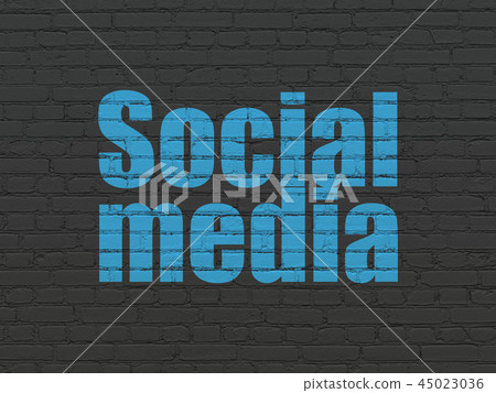 Social media concept: Social Media on wall background Social media concept: Social Media on wall background 45023036