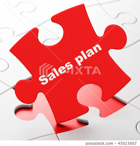Marketing concept: Sales Plan on puzzle background 45023087