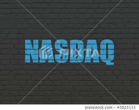 Stock market indexes concept: NASDAQ on wall background 45023115